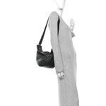 Grained Calfskin Large Slouchy Banana Bag Black