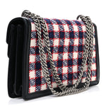 Vintage Tweed Check Small Dionysus Shoulder Bag White Hibiscus Red Marine