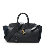 Calfskin Suede Small Monogram Downtown Cabas Navy Blue