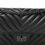 Aged Calfskin Quilted 2.55 Reissue Mini Flap So Black