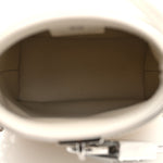 Box Calfskin Micro Shark Lock Bucket Bag White
