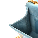 Smooth Calfskin Small Classic Monogram Kate Tassel Satchel Turquoise