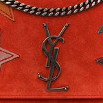 Suede Star Medium Classic Monogram Kate Satchel Berry Red