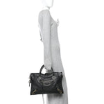 Chevre Gold Metallic Edge Hardware City Black
