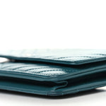 Lambskin Chevron Quilted Wallet On Chain WOC Turquoise