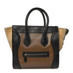 Satin Calfskin Suede Mini Tri-Color Luggage Olive