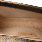 Cracked Metallic Calfskin Quilted Medium Boy Flap Gold