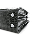 Calfskin Crocodile Embossed Nano Sac De Jour Dark Green