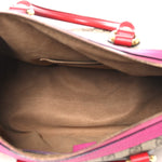 GG Supreme Monogram Medium Boston Beige Hibiscus Red New Rosette