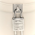 Box Calfskin Micro Shark Lock Bucket Bag White
