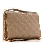 Lambskin Quilted Mini Becky Chain Bag Dark Beige