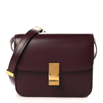 Box Calfskin Teen Classic Box Flap Bag Burgundy