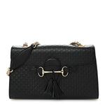 Microguccissima Medium Emily Chain Shoulder Bag Black