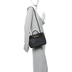 Nappa Intrecciato Small Andiamo Shoulder Bag Black