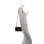 Lambskin Quilted Mini Rectangular Flap Black