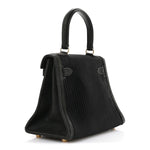 Silk Veau Doblis Pleated Mini Kelly Sellier 20 Black