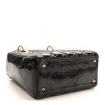Patent Cannage Medium Lady Dior Dark Brown
