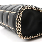 Vegan Leather Quilted Tiny Falabella Tote Black