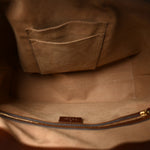 GG Supreme Monogram Linea A Foldover Tote Brown