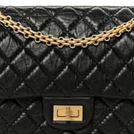 Aged Calfskin Quilted 2.55 Reissue 225 Flap Black