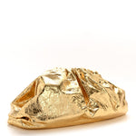 Metallic Crinkled Lambskin The Pouch Oversized Clutch Oro