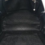 Caviar Stitched Large Lady Coco Shopping Tote Black