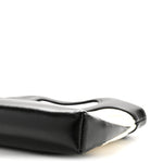 Shiny Crumpled Calfskin Quilted Nano 31 Shopping Bag White Black