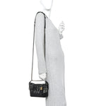 Tweed Calfskin Small Gabrielle Hobo Black White