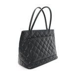 Caviar Quilted Medallion Tote Black