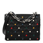 Lambskin Monogram Crystal Embossed Embellished Coussin BB Black