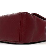 Caviar Quilted Maxi Single Flap Dark Red