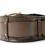 Calfskin Crocodile Embossed Small Tess Bag Army Green