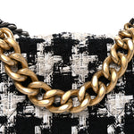 Tweed Quilted Large Chanel 19 Flap Black Ecru White