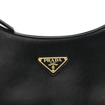 Soft Calfskin Arque Shoulder Bag Black