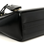 Brushed Calfskin Mini Zippered Crossbody Tote Black