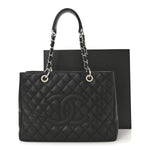 Caviar Quilted Grand Shopping Tote GST Black