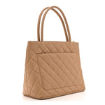 Caviar Quilted Medallion Tote Beige