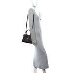 Grained Calfskin Bi-Color Brillant Mini Satchel Black