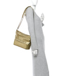 Metallic Aged Calfskin Quilted Medium Gabrielle Gold