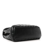 Calfskin Y Quilted Monogram Small Loulou Chain Satchel Black
