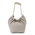Buttery Nappa Lambskin Small Squeeze Bag Pearl Grey