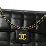 Lambskin Quilted Mini Chocolate Bar Flap Black