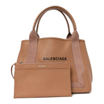 Nappa S Navy Cabas Beige Latte