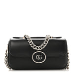 Senna Calfskin Petite GG Top Handle Shoulder Bag Black