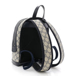 GG Supreme Monogram Textured Dollar Calfskin Web Small Ophidia Day Backpack Beige Blue Black