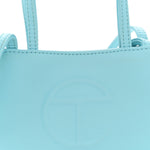Vegan Leather Small Shopping Bag Pool Blue