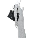 Patent Quilted Large Coco Shine Shopping Tote Black