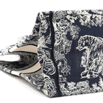 Canvas Embroidered Medium Dioriviera Toile De Jouy Book Tote Blue
