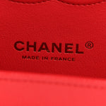 Caviar Quilted Medium Double Flap Red