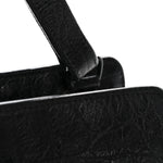Calfskin Crocodile Embossed Small Monogram Cabas Black